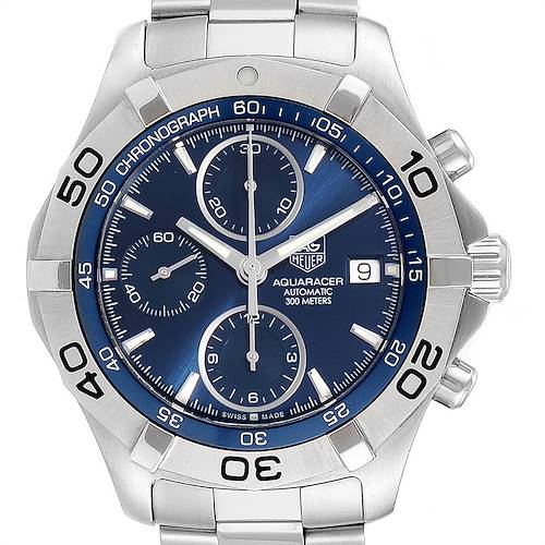 Photo of Tag Heuer Aquaracer Blue Dial Chronograph Steel Mens Watch CAF2112