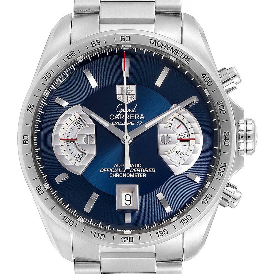 Tag Heuer Grand Carrera Blue Dial Limited Edition Mens Watch CAV511F SwissWatchExpo