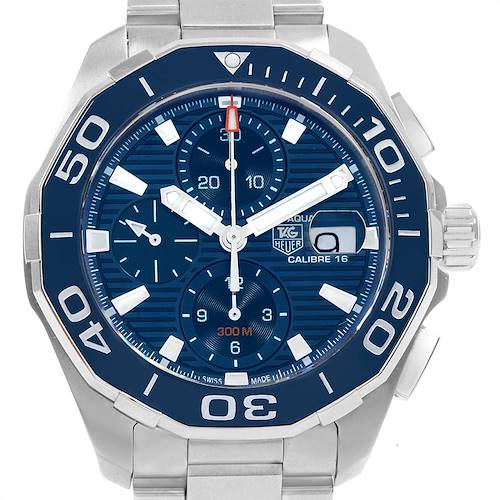 Photo of Tag Heuer Aquaracer Blue Dial Chronograph Steel Mens Watch CAY211B