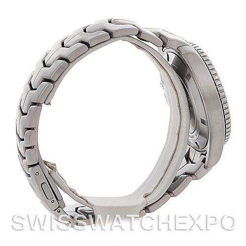 This image shows a side view of a Tag Heuer Link WW2110 Men's Stainless Steel Silver Dial WW2110 Men's Stainless Steel Silver Dial model watch, highlighting the bracelet and case profile.