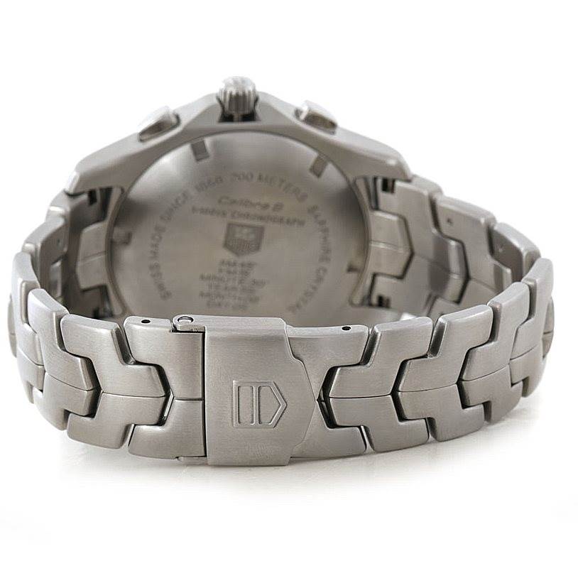The image shows the back and clasp of the Tag Heuer Link CJF2150 Men's Stainless Steel Silver Dial CJF2150 Men's Stainless Steel Silver Dial model watch.