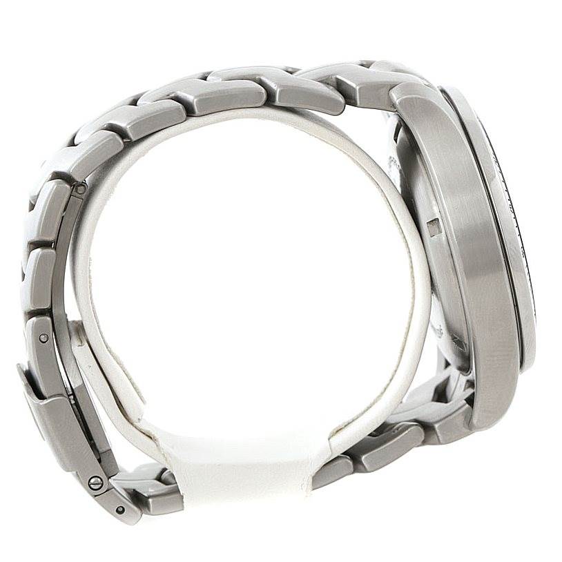 This image shows a Tag Heuer Link CJF2150 Men's Stainless Steel Silver Dial CJF2150 Men's Stainless Steel Silver Dial model watch from a side angle, highlighting its band and case.