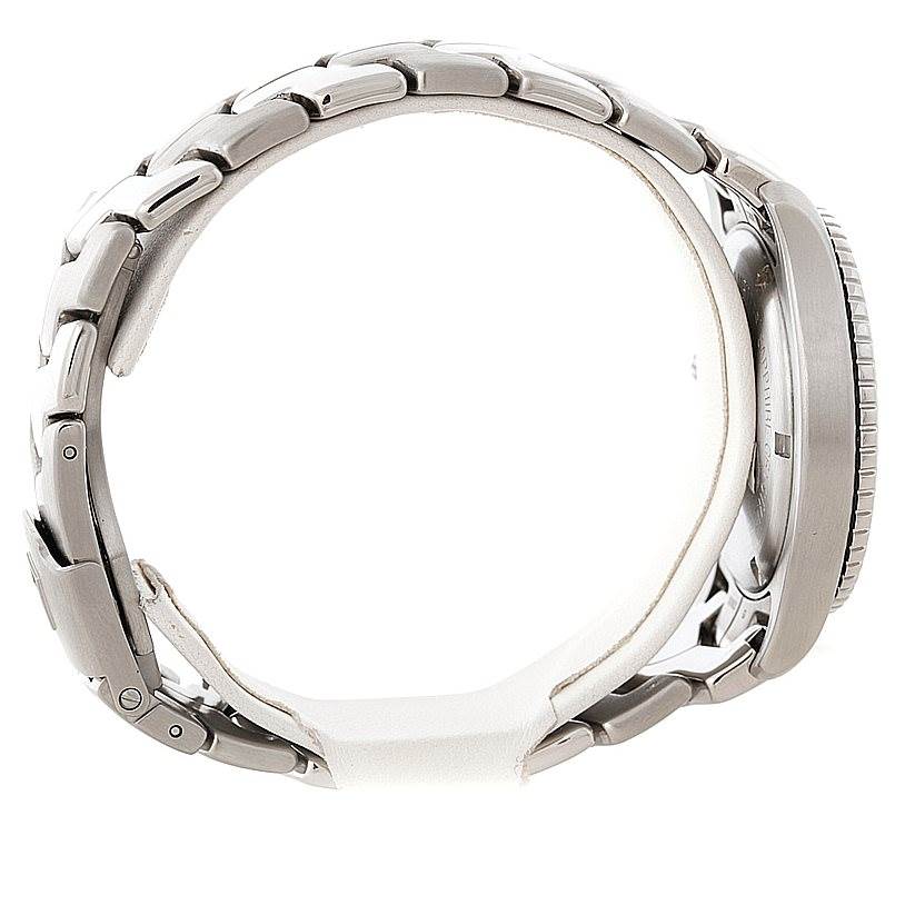 This image shows a side view of the Tag Heuer Link WJ1117 Men's Stainless Steel  WJ1117 Men's Stainless Steel  model watch, highlighting its stainless steel bracelet and case profile.