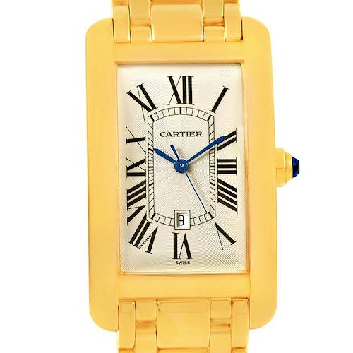 Photo of Cartier Tank Americaine 18K Yellow Gold Automatic Mens Watch W26031K2