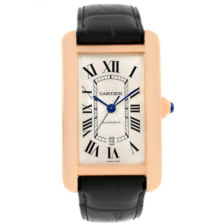 Cartier Tank Americaine Rose Gold Automatic Mens Watch W2609856 SwissWatchExpo