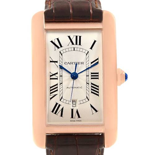 Photo of Cartier Tank Americaine Rose Gold Automatic Mens Watch W2609856