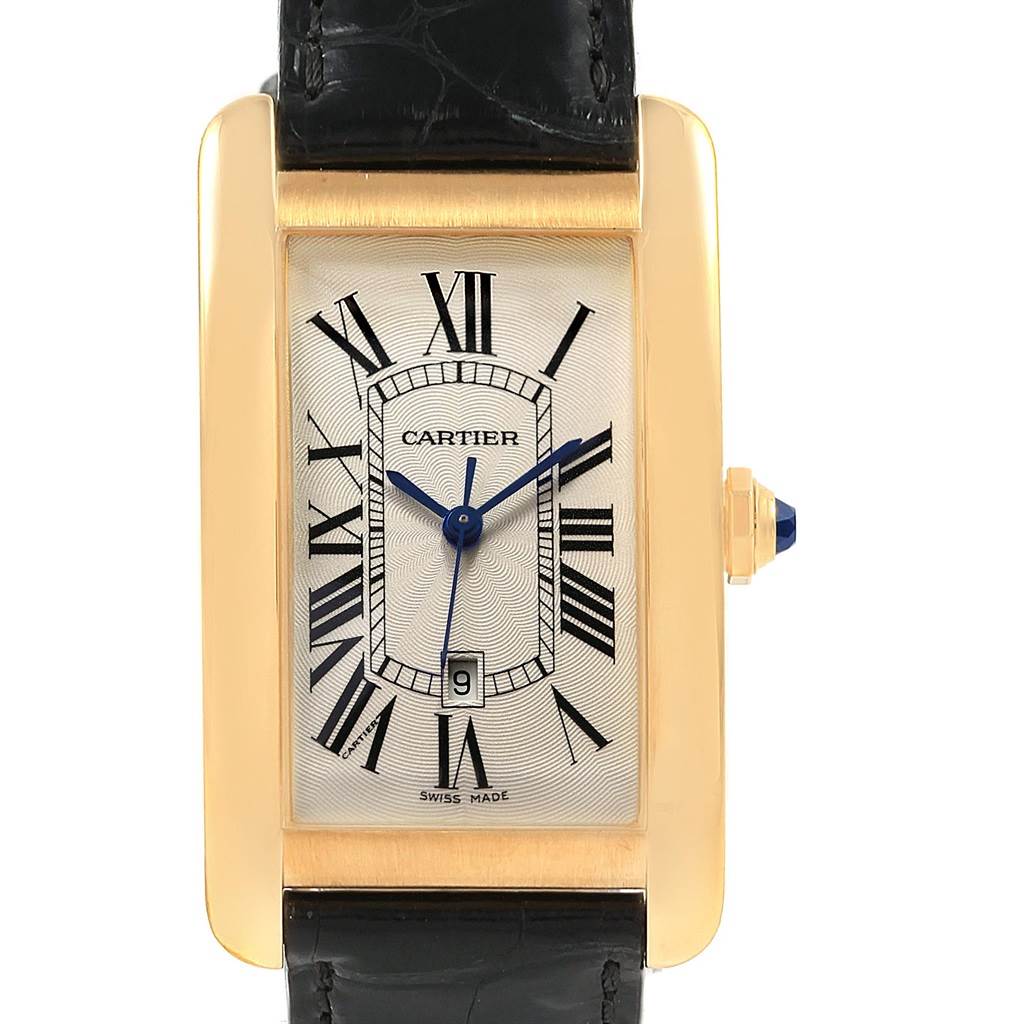 Cartier Tank Americaine 18K Yellow Gold Automatic Mens Watch W2603156