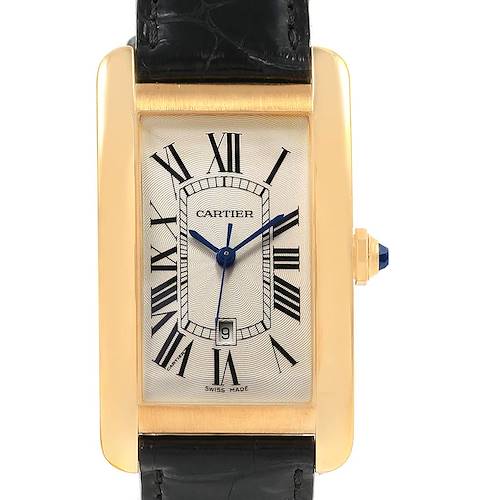 Photo of Cartier Tank Americaine 18K Yellow Gold Automatic Mens Watch W2603156