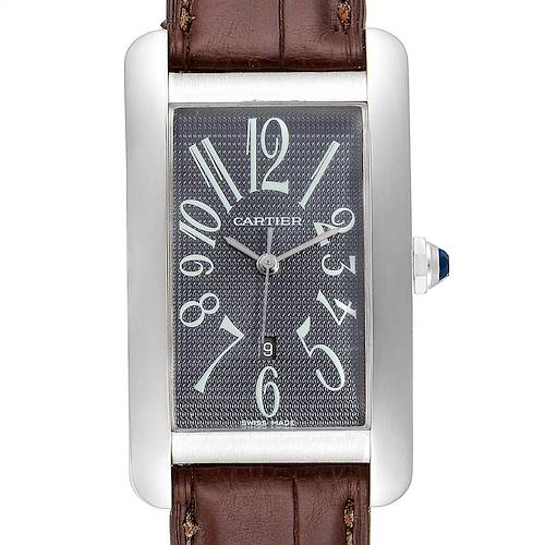Photo of Cartier Tank Americaine Large White Gold Grey Dial Mens Watch W2605229