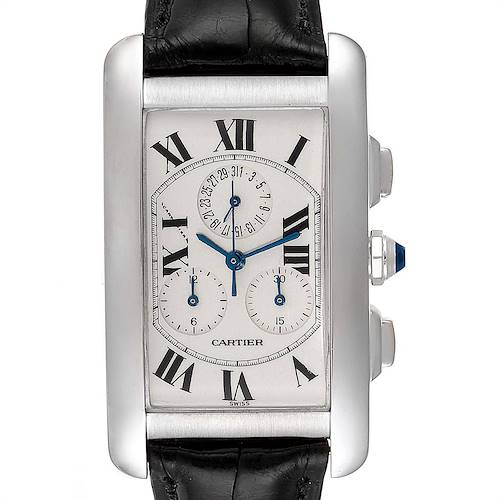 Photo of Cartier Tank Americaine Chronograph White Gold Mens Watch W2603358