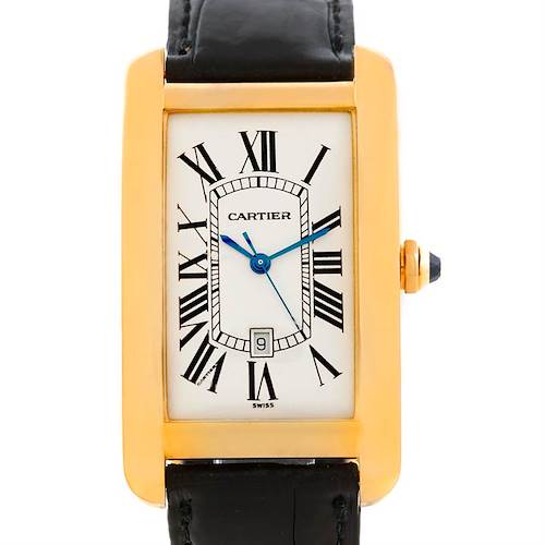 Photo of Cartier Tank Americaine 18K Yellow Gold Mens Watch W2603156