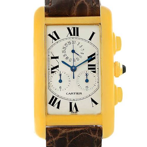 Photo of Cartier Tank Americaine Chronograph 18K Yellow Gold Watch W2605856