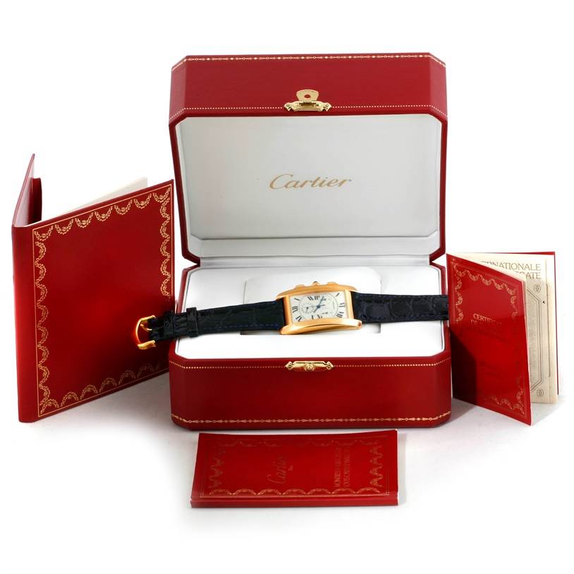 Cartier Tank Americaine Chronograph 18K Yellow Gold Watch W2601156 ...