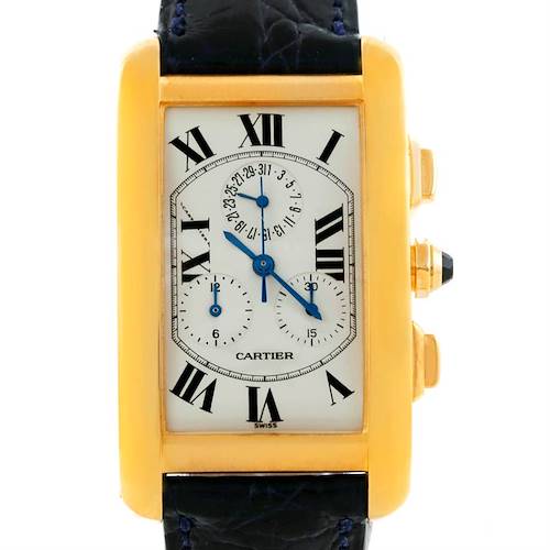 Photo of Cartier Tank Americaine Chronograph 18K Yellow Gold Watch W2601156