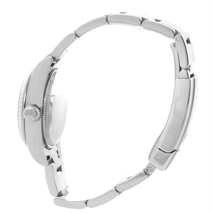 The image shows a side view of a Rolex Oyster Perpetual 176234 Women's Stainless Steel White Dial 176234 Women's Stainless Steel White Dial watch, highlighting the case, crown, and partially the bracelet.