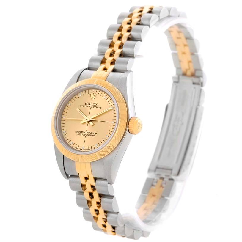 Rolex Oyster Perpetual Ladies Steel 18k Yellow Gold Watch 76243 SwissWatchExpo