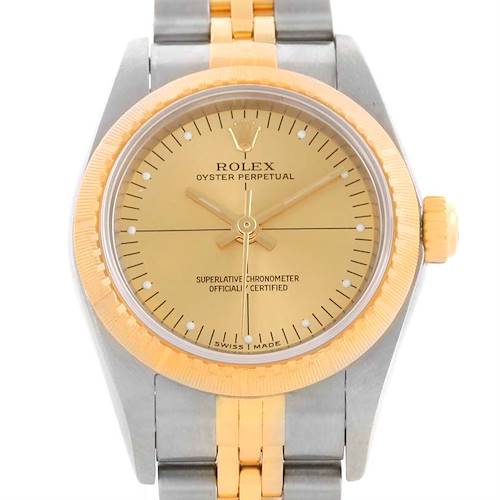 Photo of Rolex Oyster Perpetual Ladies Steel 18k Yellow Gold Watch 76243