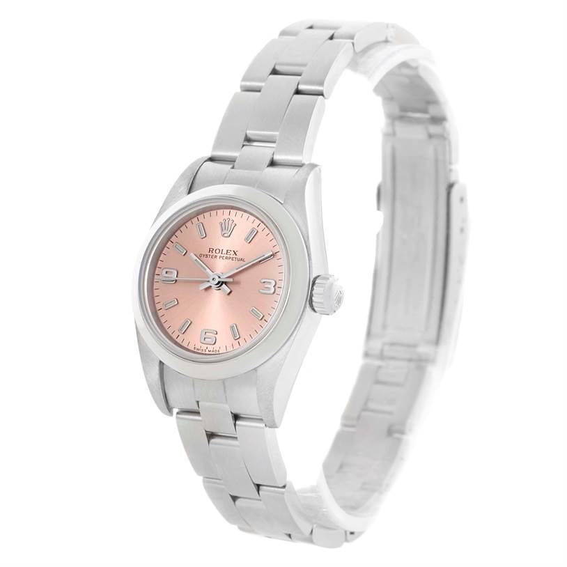 Rolex Oyster Perpetual Nondate Ladies Salmon Dial Watch 76080 Unworn SwissWatchExpo