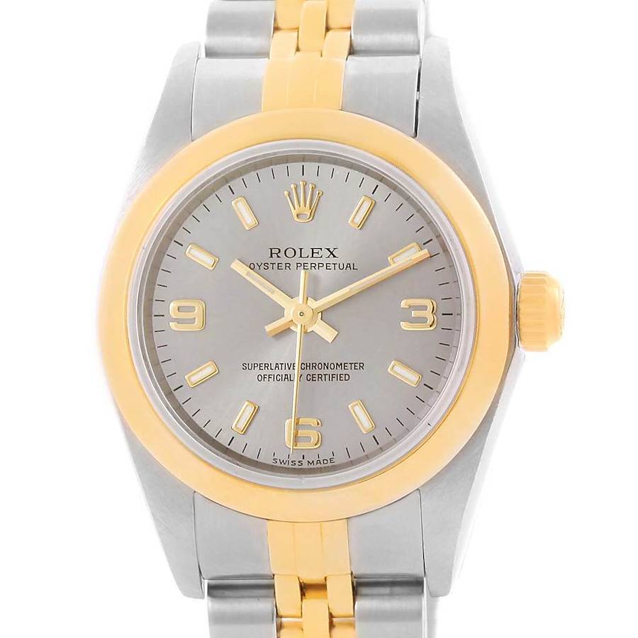 Rolex nonDate Stainless Steel 18k Yellow Gold Ladies Watch 76183 SwissWatchExpo