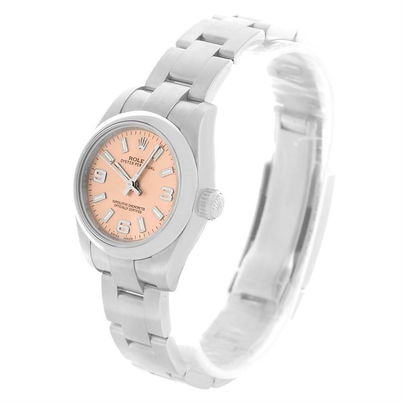 Rolex Nondate Ladies Salmon Dial Oyster Bracelet Watch 176200 SwissWatchExpo