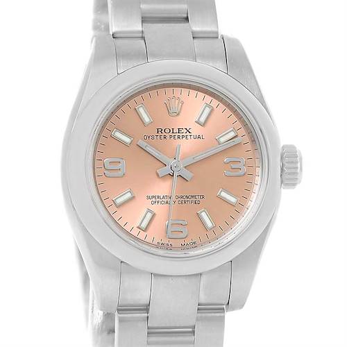 Photo of Rolex Nondate Ladies Salmon Dial Oyster Bracelet Watch 176200