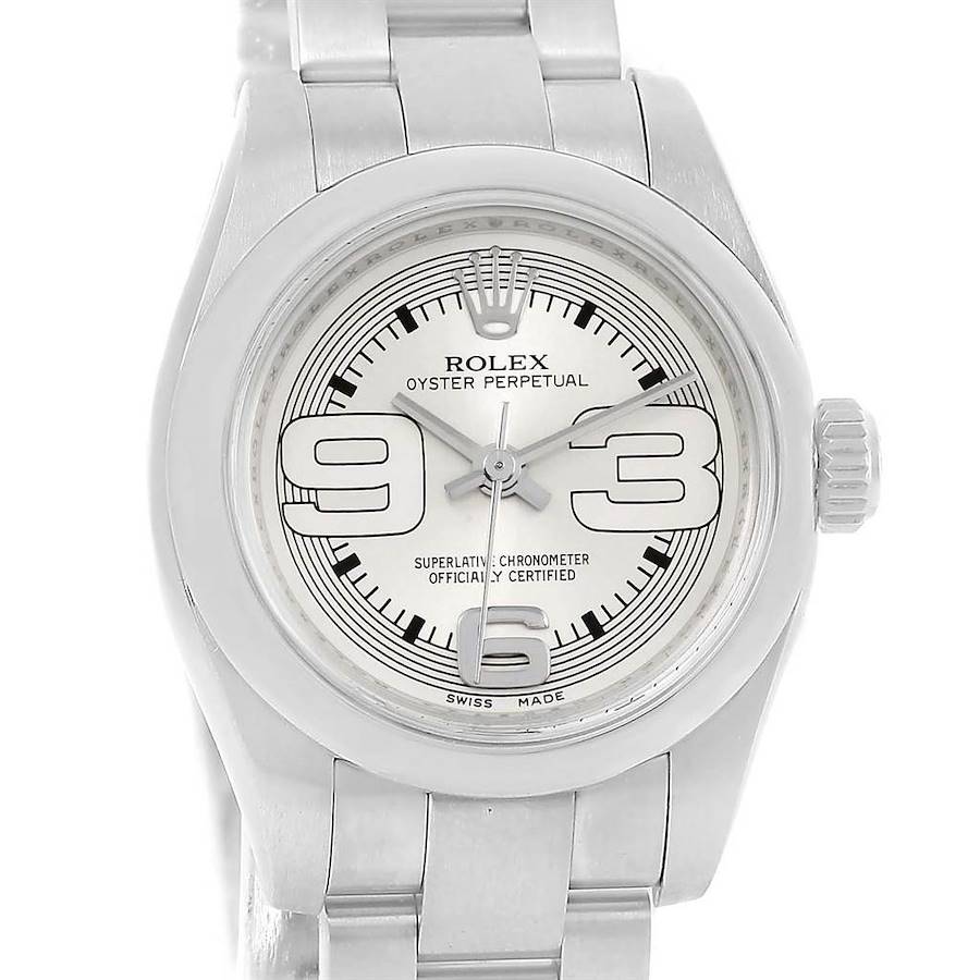 Rolex NonDate Stainless Steel Silver Dial Ladies Watch 176200 SwissWatchExpo