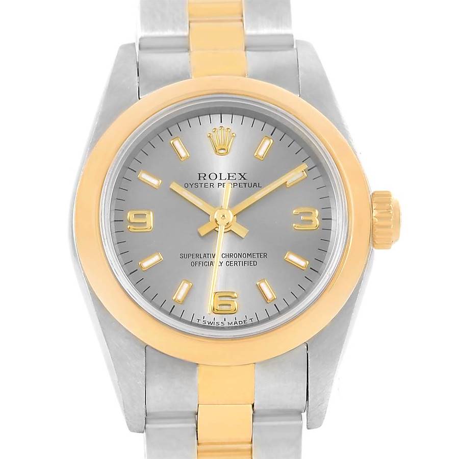 Rolex NonDate Stainless Steel 18k Yellow Gold Ladies Watch 76183 SwissWatchExpo