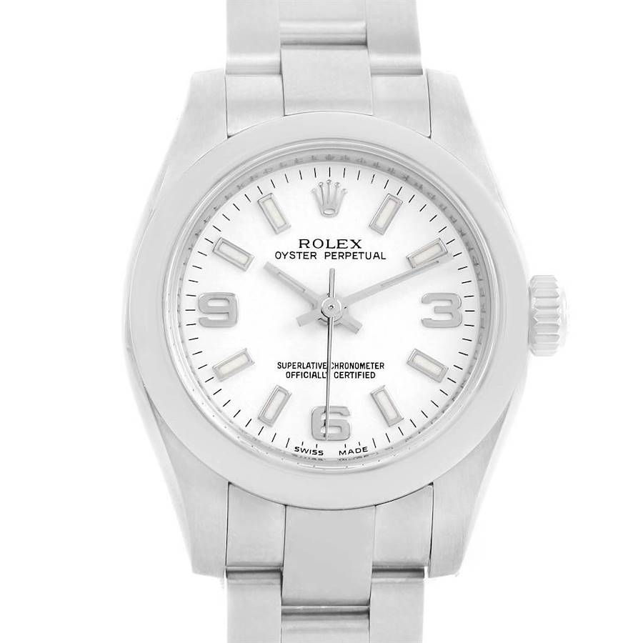 Rolex Nondate White Dial Steel Ladies Watch 176200 Box Papers SwissWatchExpo