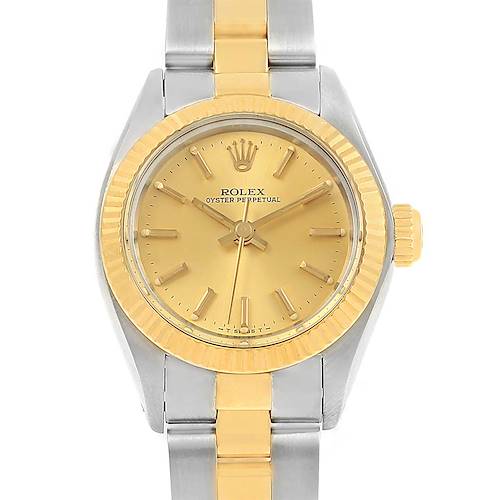 Photo of Rolex Oyster Perpetual NonDate Steel Yellow Gold Ladies Watch 6719