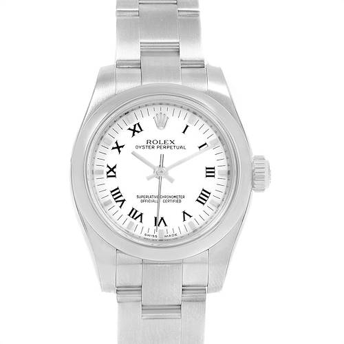 Photo of Rolex Oyster Perpetual Nondate White Dial Steel Ladies Watch 176200
