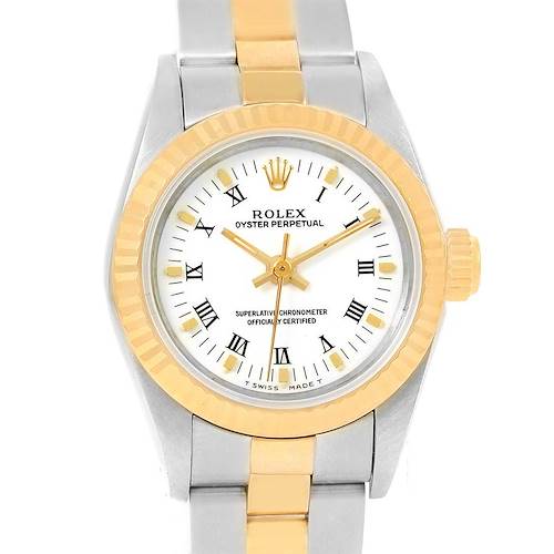Photo of Rolex Oyster Perpetual White Dial Steel Yellow Gold Ladies Watch 67193