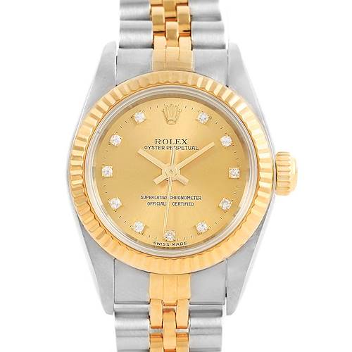 Photo of Rolex Oyster Perpetual Steel Yellow Gold Diamond Ladies Watch 67193