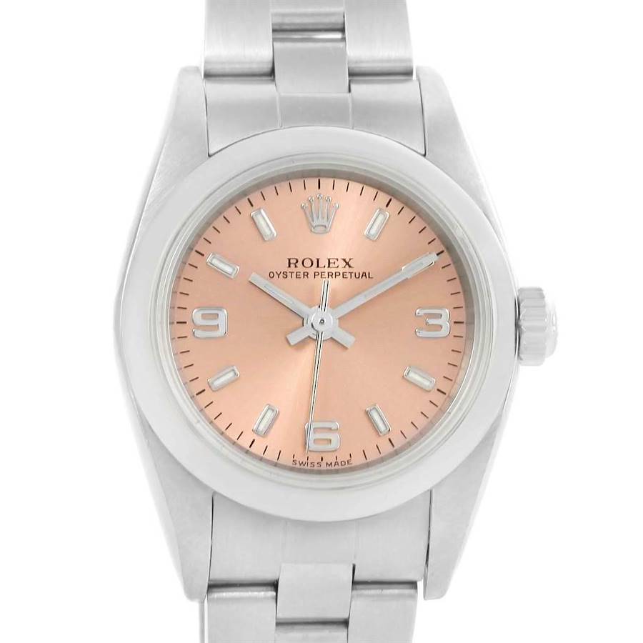 Rolex Oyster Perpetual 24 Nondate Salmon Dial Ladies Watch 76080 SwissWatchExpo