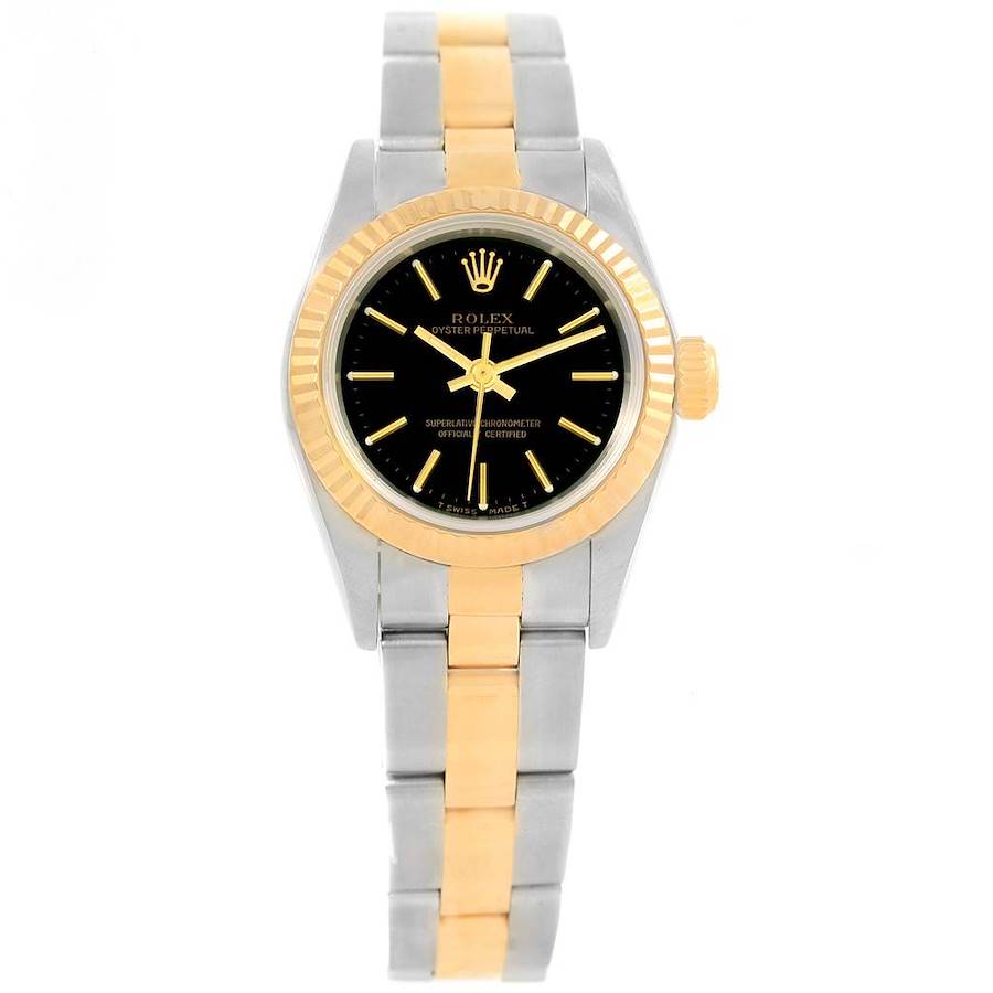 Rolex Oyster Perpetual NonDate Steel Yellow Gold Ladies Watch 67193 SwissWatchExpo