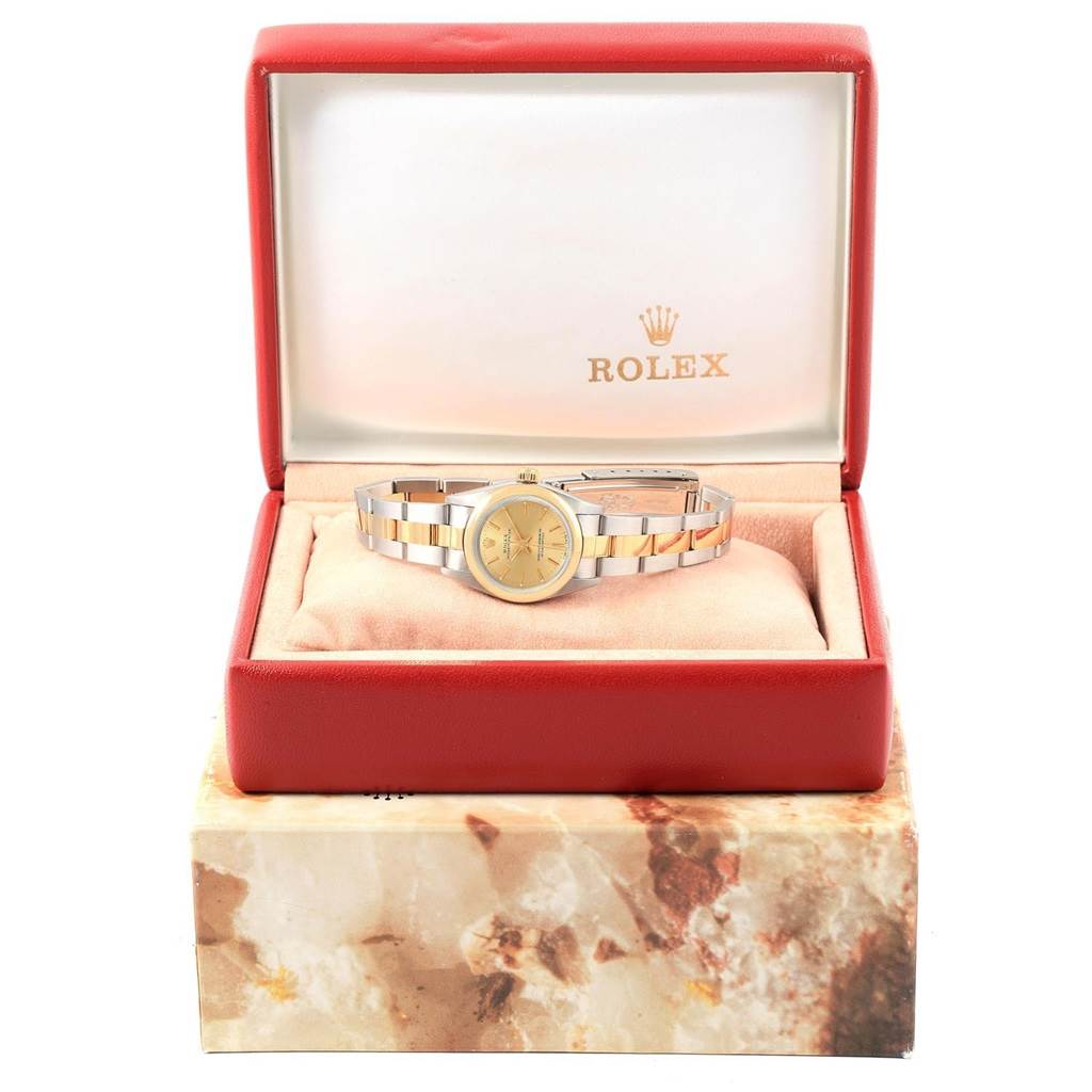 Rolex Oyster Perpetual nonDate Steel Yellow Gold Womens Watch 76183 ...