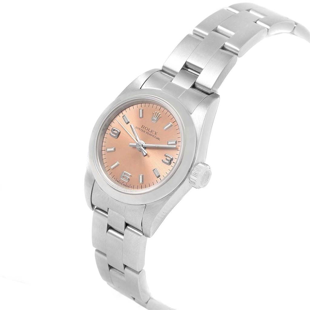 Rolex Oyster Perpetual Nondate Ladies Steel Salmon Dial Watch 67180 ...