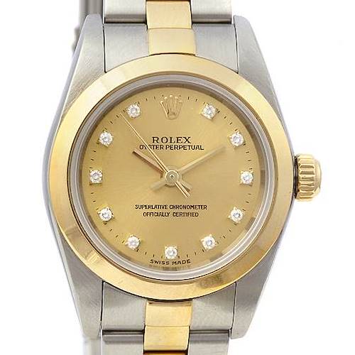Photo of Rolex Oyster Perpetual Ladies Ss & 18k Gold Diamond 76183