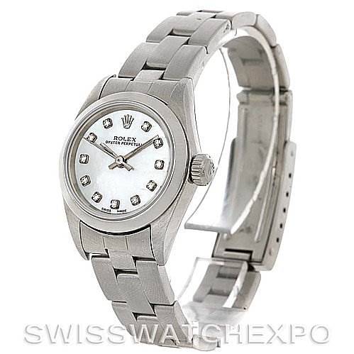 Rolex Oyster Perpetual Ladies Diamond Dial Watch 67180 SwissWatchExpo