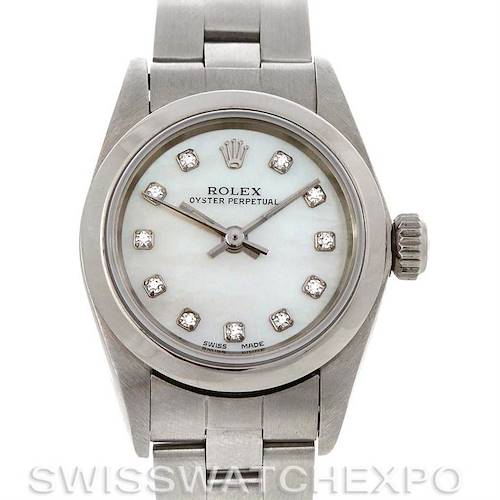 Photo of Rolex Oyster Perpetual Ladies Diamond Dial Watch 67180
