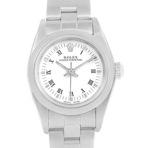 Photo of Rolex Oyster Perpetual Nondate White Roman Dial Ladies Watch 76080