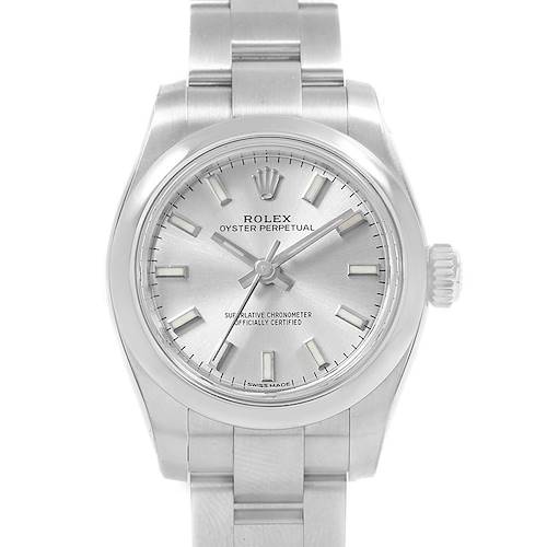 Photo of Rolex Oyster Perpetual Nondate Silver Dial Ladies Watch 176200 Unworn