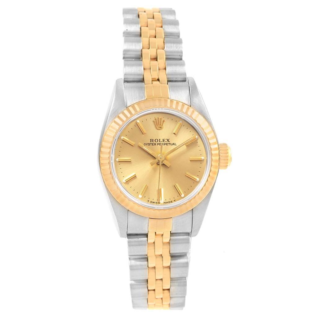 Rolex Oyster Perpetual Steel Yellow Gold Jubilee Bracelet Ladies Watch 67193 | SwissWatchExpo