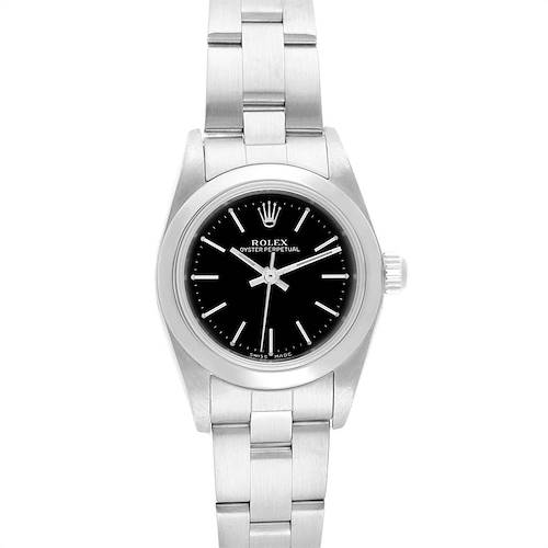 Photo of Rolex Oyster Perpetual 24 Nondate Black Dial Ladies Watch 76080