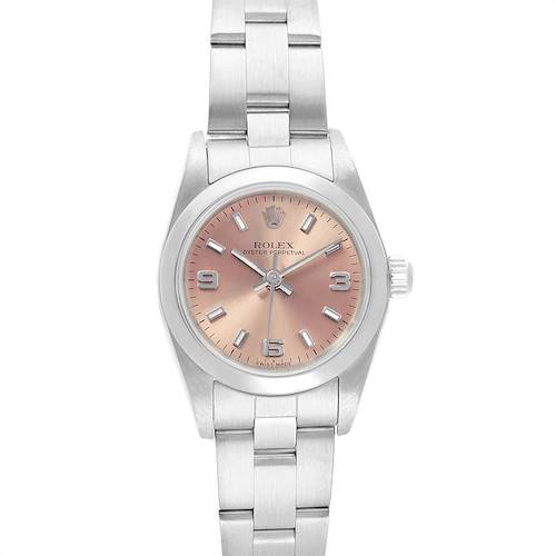 Photo of Rolex Oyster Perpetual 24mm Nondate Salmon Dial Ladies Watch 76080