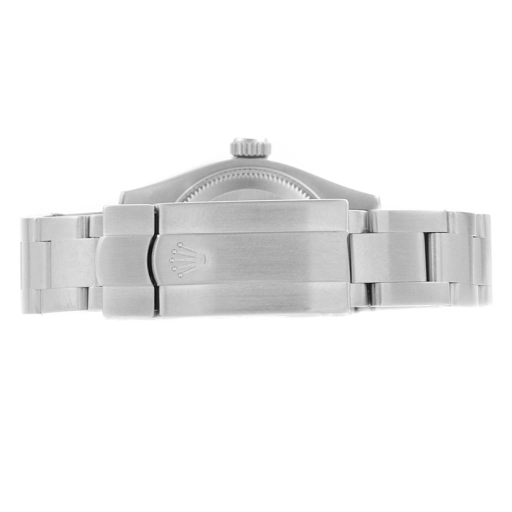 This image shows the clasp and bracelet of a Rolex Oyster Perpetual 176234 Women's Stainless Steel Silver Dial 176234 Women's Stainless Steel Silver Dial watch from the back.