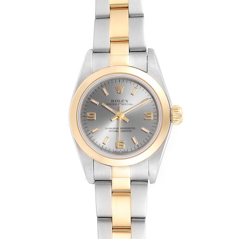 Rolex Oyster Perpetual Steel Yellow Gold Ladies Watch 76183 Box Papers SwissWatchExpo