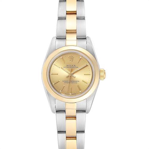 Photo of Rolex Oyster Perpetual nonDate Steel Yellow Gold Ladies Watch 76183