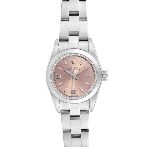 Photo of Rolex Oyster Perpetual Nondate Ladies Steel Salmon Dial Watch 67180