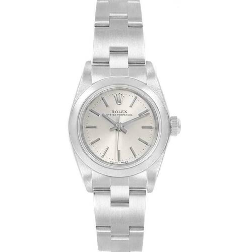 Photo of Rolex Oyster Perpetual 24 Nondate Silver Dial Ladies Watch 76080 Papers