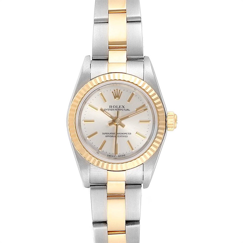 Rolex Oyster Perpetual Steel Yellow Gold Ladies Watch 76193 Box Papers SwissWatchExpo
